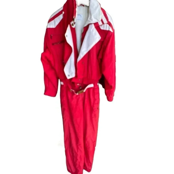 Bogner Red Long Sleeve Front Zipper USA Made Snow Bunting Ski Suit Size 6 - Picture 2 of 10